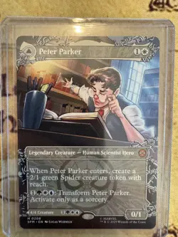 Peter Parker (0208) (Borderless) - 208 - NM - Marvel's Spider-Man - MTG - Image 1