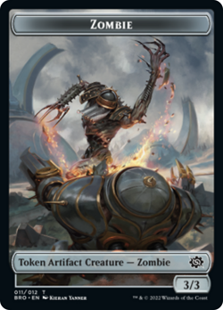 ZOMBIE TOKEN x4 mtg NM The Brothers War - Image 1