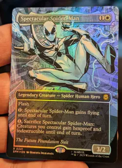 Spectacular Spider-Man 0241 Borderless Textured Foil MTG Future Foundation Suit - Image 4