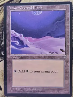 Snow-Covered Plains 350 Land Ice Age Magic: The Gathering Heavily Played - Image 1