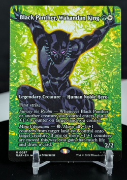 MTG Black Panther, Wakandan King BORDERLESS NON-FOIL NM Marvel Universe MAR #087 - Image 1