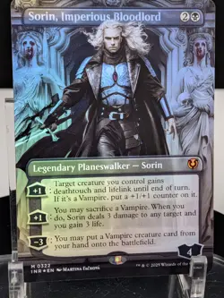 MTG Sorin Imperious Bloodlord BORDERLESS FOIL NM Innistrad Remastered INR #0322 - Image 1