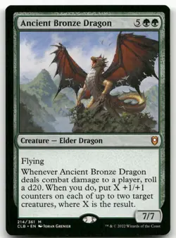 Ancient Bronze Dragon #214 (NM) Baldur's Gate CLB Magic MTG - Image 1