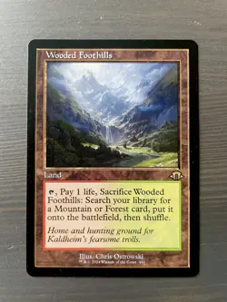 Wooded Foothills (Retro Frame) 441 Modern Horizons 3 Magic: The Gathering NM - Image 1