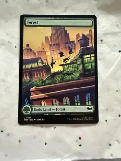 Wizards of the Coast Forest TMNT Full Art Foil Basic Land 0195 Eng Green - Image 1