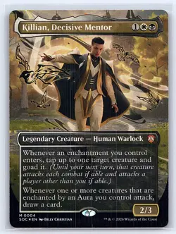 Killian Decisive Mentor Borderless 4 Commander Secrets of Strixhaven MTG Foil NM - Image 1
