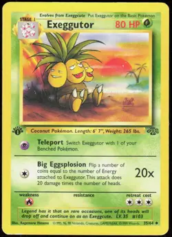 Exeggutor 35/64 Uncommon Jungle Pokemon 1st Edition Moderately Played - Image 1