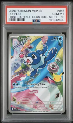 2026 POKEMON MEP EN-ME BLACK STAR PROMO #045 POPPLIO PSA 10 - Image 1