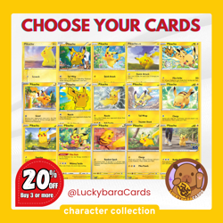 Character Collection | Pikachu Pokemon Card | Common & Uncommon Pick Your Cards - Image 1