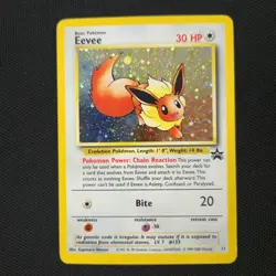 SWIRL 🌀💫 Eevee 11 Cosmos Holo Black Star Promo 2000 Nintendo Pokemon Card - Image 2