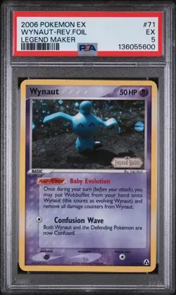 2006 POKEMON EX LEGEND MAKER #71 WYNAUT-REVERSE FOIL PSA 5 - Image 1