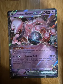 Pokemon TCG Team Rockets Mewtwo EX 205 Black Star Promo Card Jumbo - Image 1