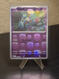 Golett Master Ball Pattern Black Bolt Holo Card 042/086Sv NM Condition - Image 1