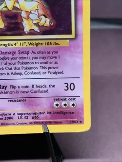 Pokemon TCG Alakazam Base Set Holo Rare 1/102 WOTC 1999 VTG HP - Image 4
