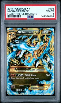 2014 Pokemon XY M-Charizard EX Flashfire Ultra Rare 108/106 PSA 4 - Image 1
