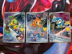 Pokemon First Partner Illustration Series 1 Gen 4 Sinnoh Starters NEAR MINT - Image 1