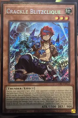 Yugioh Crackle Blitzclique CORI-EN012 Secret Rare 1st Edition - Image 1