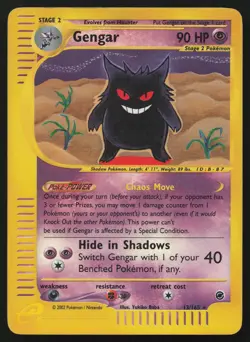 Gengar 13/165 Reverse Holo Rare Expedition Base Set Pokemon English MP - Image 1