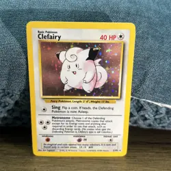 Pokemon Clefairy Base Set Holo Rare Card 5/102 40 HP Basic English Wizards NM-LP - Image 1
