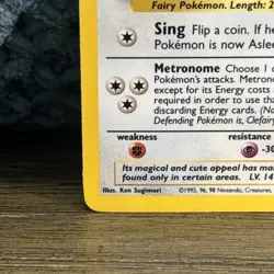Pokemon Clefairy Base Set Holo Rare Card 5/102 40 HP Basic English Wizards NM-LP - Image 2
