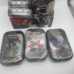 Pokemon Unova Black Bolt & White Flare Mini Tin Display Box - SEALED Tins - Image 4