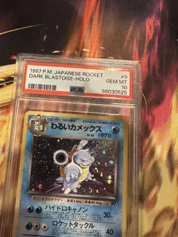 1997 POKEMON JAPANESE ROCKET #9 DARK BLASTOISE-HOLO PSA 10 w/ SWIRL! - Image 4