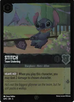 Stitch - Team Underdog Promo Disney Lorcana Promo Cards 6 NM Cold Foil - Image 1