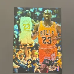 Michael Jordan 1991 Upper Deck MVP Hologram AW4 Chicago Bulls Insert Card Read - Image 1