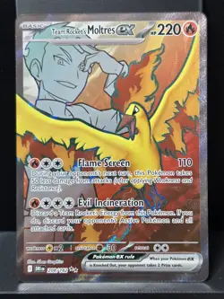Pokemon Team Rocket's Moltres ex Full Art Holo Ultra Rare 208/182 Near Mint - Image 2