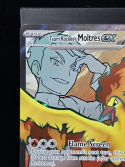 Pokemon Team Rocket's Moltres ex Full Art Holo Ultra Rare 208/182 Near Mint - Image 5