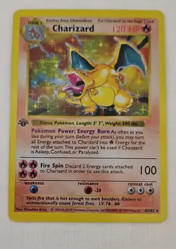 1999 Pokemon Base Set Unlimited Charizard 4/102 Holo Rare NM - Image 2