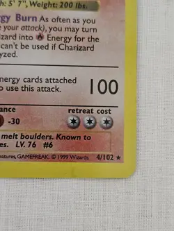 1999 Pokemon Base Set Unlimited Charizard 4/102 Holo Rare NM - Image 5