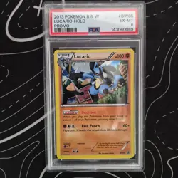 PSA 6 Lucario Promo BW85 Holo Pokemon TCG Card English 2013 - Image 1
