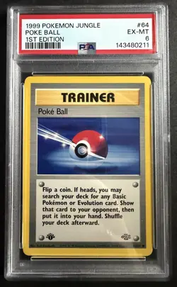 1999 Pokemon Jungle Poke Ball 1st Edition #64 PSA 6 EX-MT - Image 1