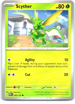 Scyther 004/197 Common Obsidian Flames Pokemon Near Mint - Image 1
