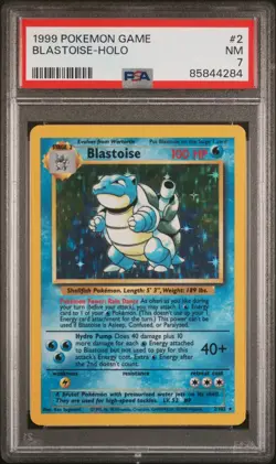 PSA 7 Blastoise 2/102 Holo Pokemon Card 1999 Base Set WOTC Rare - Image 1