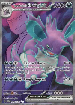 Pokemon Destin Rivals, Team Rockets Nidoking ex, 216/182 - Image 1