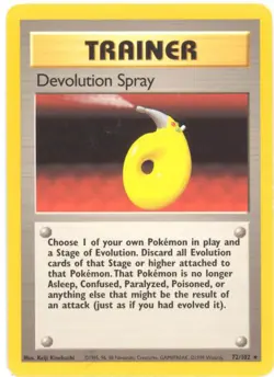 Pokemon Card - Base 72/102 - DEVOLUTION SPRAY (rare) - NM - Image 1