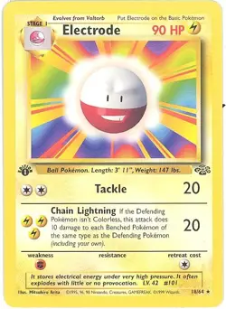 Pokemon Card - Jungle 18/64 - ELECTRODE (rare) *1st Edition* (Art Misprint) *PL* - Image 1