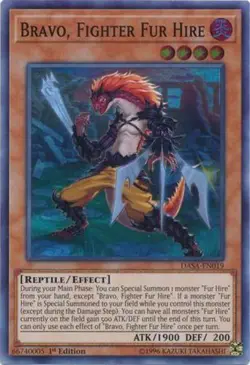 Yugioh! MP Bravo, Fighter Fur Hire - DASA-EN019 - Super Rare - 1st Edition Moder - Image 1