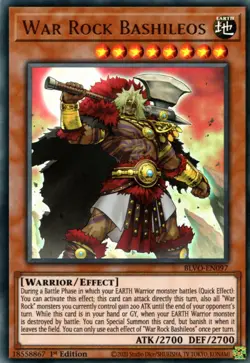 Yugioh! War Rock Bashileos - BLVO-EN097 - Ultra Rare - 1st Edition Near Mint, En - Image 1