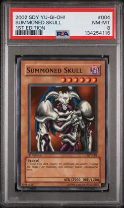 2002 YU-GI-OH! STARTER DECK: YUGI 004 SUMMONED SKULL 1ST EDITION PSA 8 NM - Image 1