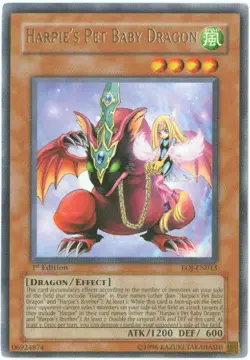 Yu-Gi-Oh Card - EOJ-EN013 - HARPIE'S PET BABY DRAGON (rare) - NM/Mint - Image 1
