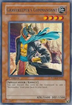 Yu-Gi-Oh Card - FOTB-EN015 - GRAVEKEEPER'S COMMANDANT (rare) [1st Edition] NM/M - Image 1
