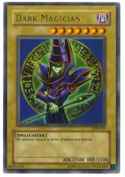 Yu-Gi-Oh Card - LOB-005 - DARK MAGICIAN (ultra rare holo) *Played* - Image 1