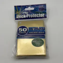 New Ultra Pro Deck Protector Sleeves Pharaoh Gold 50 Pack Yugioh/Small TCG NOS - Image 1