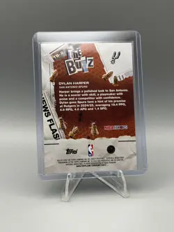 2025-26 Topps NBA Hoops Dylan Harper RC #TB-2 The Buzz Orange Holo Foil Spurs - Image 2