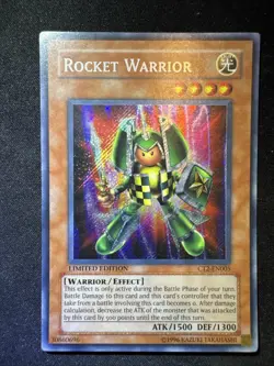 YUGIOH ROCKET WARRIOR CT2-EN005 SECRET LIMITED ED LP - Image 1