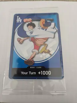 2026 Los Angeles Dodgers x One Piece Promo Card Monkey D Luffy Dodgers - Image 1