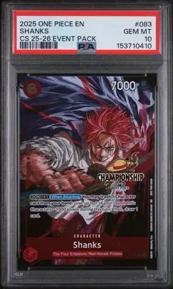 One Piece CS Event Pack Shanks #P-083 Championship 25-26 Stamped Promo PSA 10 💎 - Image 1